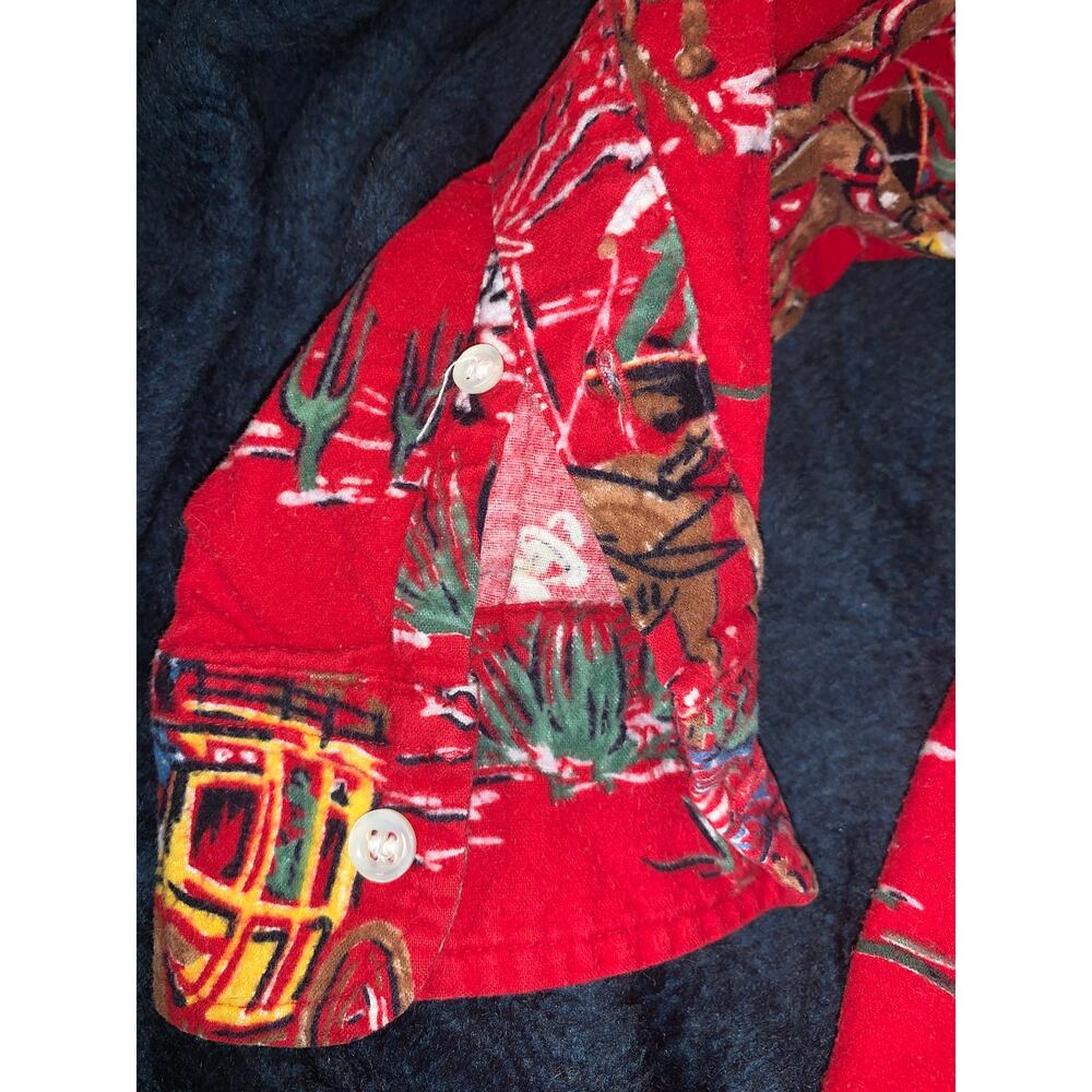 VINTAGE 80's RALPH LAUREN COWBOY WESTERN FLANNEL OVERSIZE NIGHTSHIRT - Picture 7 of 11